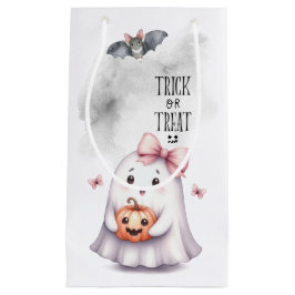 Sacola Para Presentes Pequena Ghost Pumpkin Bat Halloween