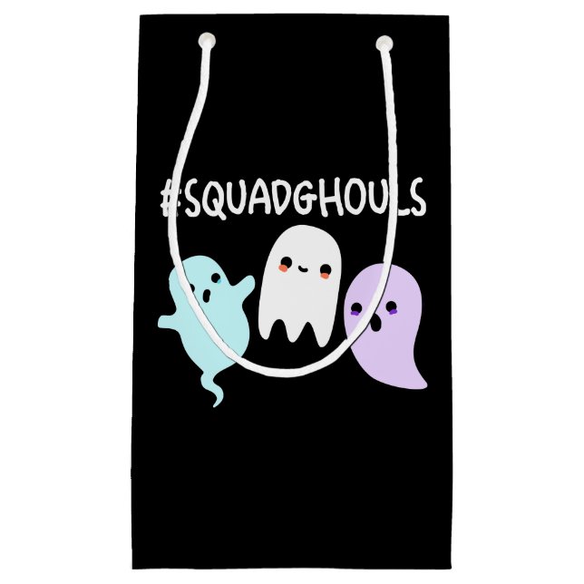 Sacola Para Presentes Pequena Ghouls Dia de as Bruxas engraçado Ghost Pun Dark B (Frente)