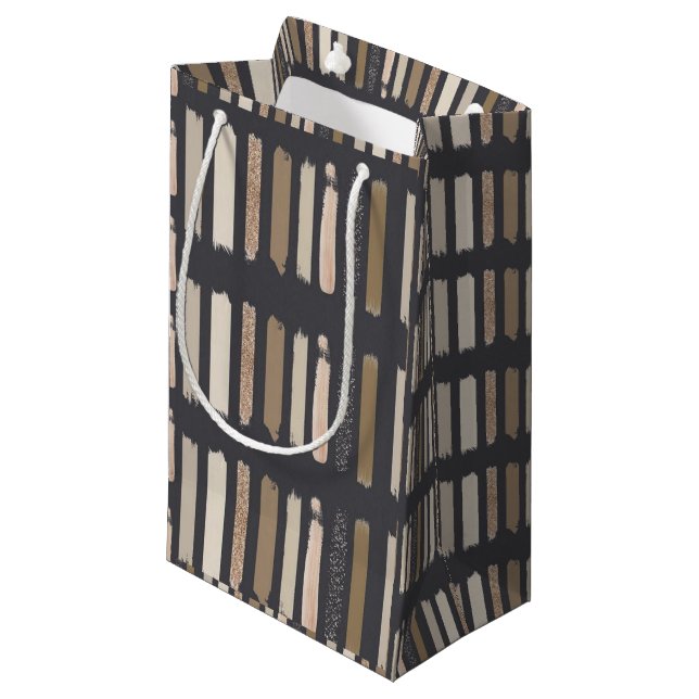 Sacola Para Presentes Pequena Gift Bag Brown Stripe (Frente inclinada)