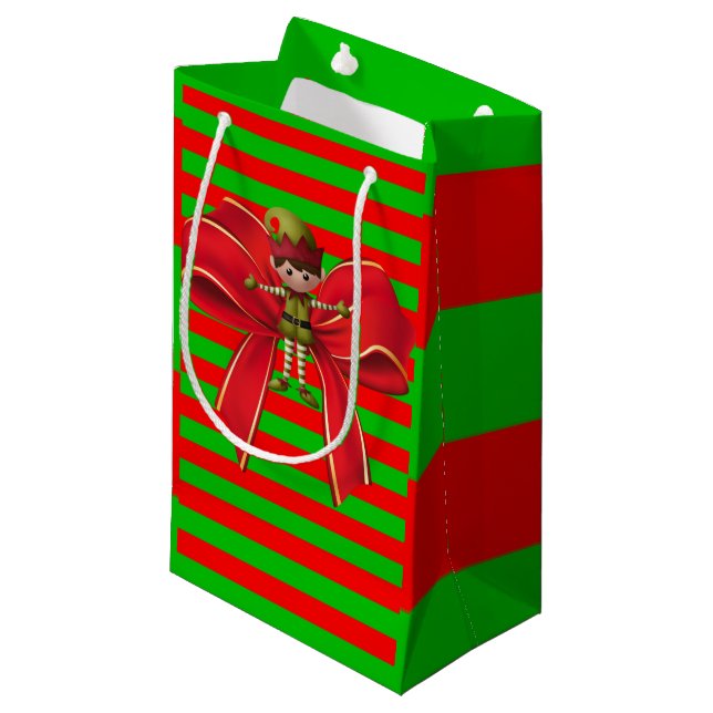 Sacola Para Presentes Pequena Gift Bag Natal Elf (Frente inclinada)