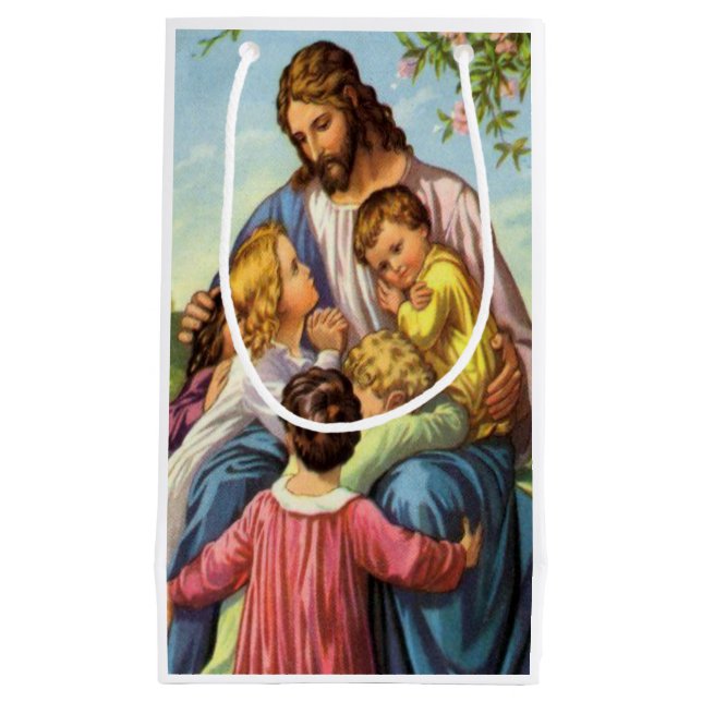 Sacola Para Presentes Pequena Gift Bag Natal Jesus (Frente)