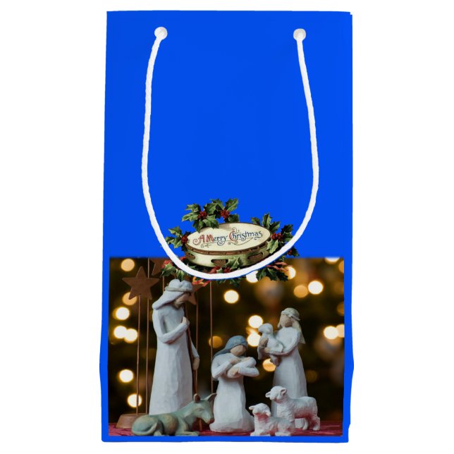 Sacola Para Presentes Pequena Gift Bag Natal Jesus (Frente)