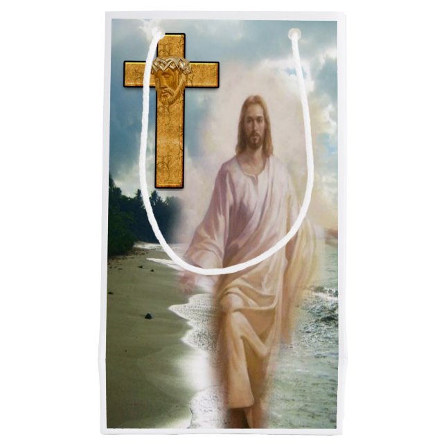 Sacola Para Presentes Pequena Gift Bag Natal Jesus (Frente)