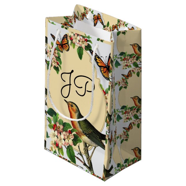 Sacola Para Presentes Pequena Gift Bag Vintage Bird (Frente inclinada)