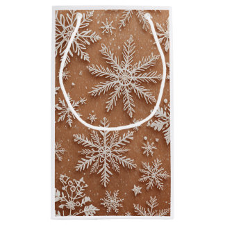 Sacola Para Presentes Pequena Gilded Winter Crystals