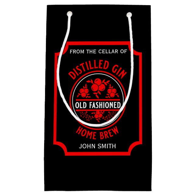 Sacola Para Presentes Pequena Gin Botão Personalizado (Frente)