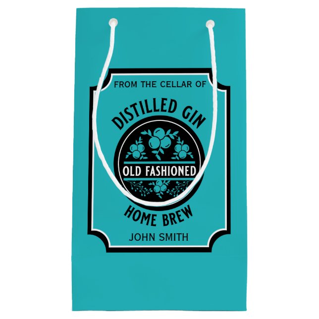 Sacola Para Presentes Pequena Gin Botão Personalizado (Frente)