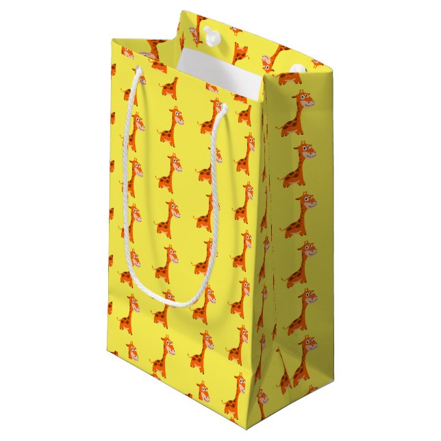 Sacola Para Presentes Pequena Girafa Personalizada (Frente inclinada)