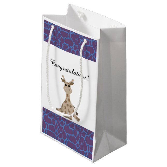 Sacola Para Presentes Pequena Girafa Sentada (Frente inclinada)