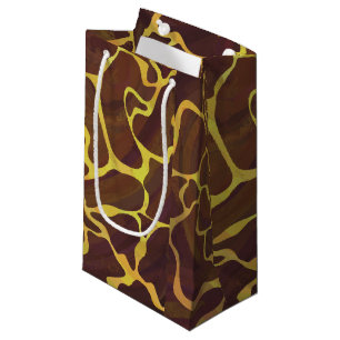 Sacola Para Presentes Pequena Giraffe Brown e Impressão Amarelo
