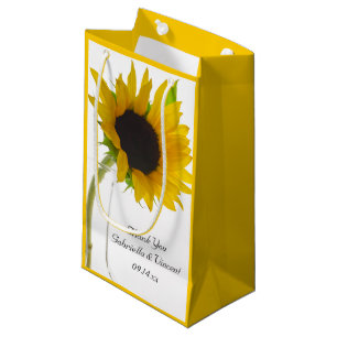 Sacola Para Presentes Pequena Girassol no obrigado branco do casamento você