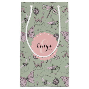Sacola Para Presentes Pequena Girly Blush Pink & Sage Sweet Little Critério Name