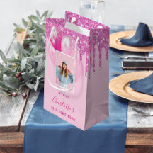 Glitter de foto rosa pinga menina