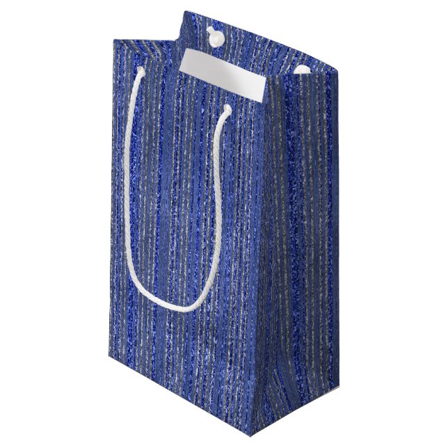 Sacola Para Presentes Pequena Glittery Strited Gift Bag (Frente inclinada)