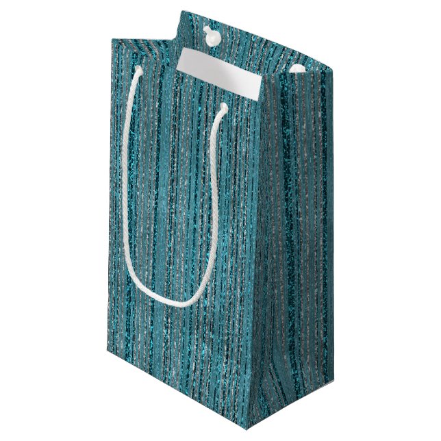 Sacola Para Presentes Pequena Glittery Strited Gift Bag (Frente inclinada)