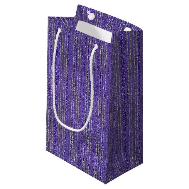 Sacola Para Presentes Pequena Glittery Strited Gift Bag (Frente inclinada)