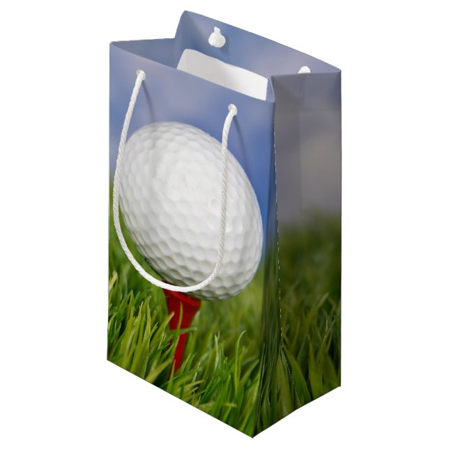 Sacola Para Presentes Pequena Golf Ball no tee (Frente inclinada)