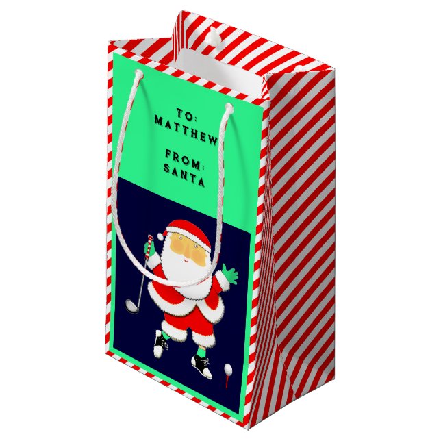 Sacola Para Presentes Pequena Golf Christmas (Frente inclinada)