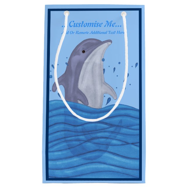 Sacola Para Presentes Pequena Golfinho Splash (Frente)