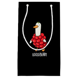 Sacola Para Presentes Pequena Gooseberry Funny Berry Pun Dark BG