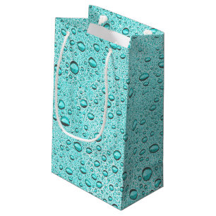 Sacola Para Presentes Pequena Gotas aquamarinas