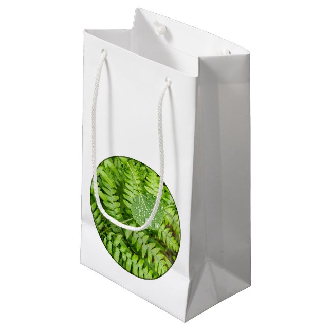 Sacola Para Presentes Pequena Gotas da folha (Frente inclinada)