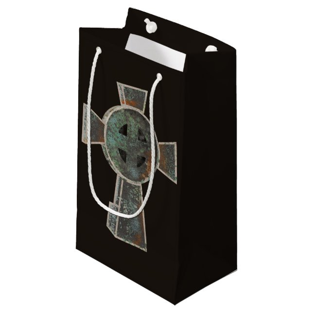 Sacola Para Presentes Pequena Gótica Halloween Graveyard Headstone Cross Drake (Frente inclinada)