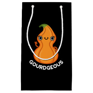 Sacola Para Presentes Pequena Gourd Gourd Veggie Pun Dark BG