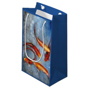 Sacola Para Presentes Pequena Graceful Koi
