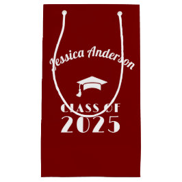 Sacola Para Presentes Pequena Graduação Personalizada Maroon e White