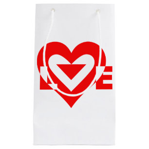 Sacola Para Presentes Pequena Gráfico de Amor legal, Vermelho