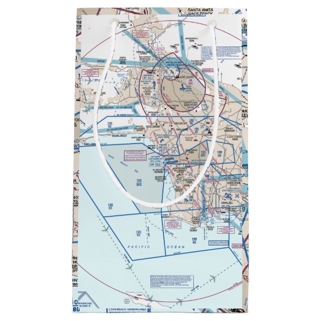 Sacola Para Presentes Pequena Gráfico de Voos Los Angeles (Frente)