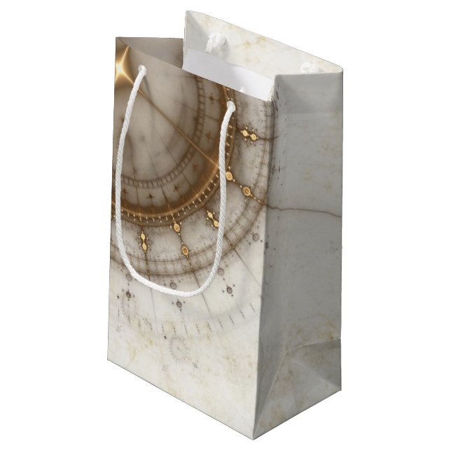 Sacola Para Presentes Pequena Gráfico náutico Antigo, Grunge (Verso inclinado)