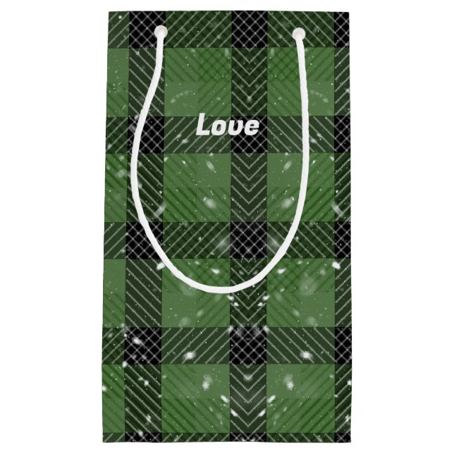 Sacola Para Presentes Pequena Green family christmas wallpaper (Frente)