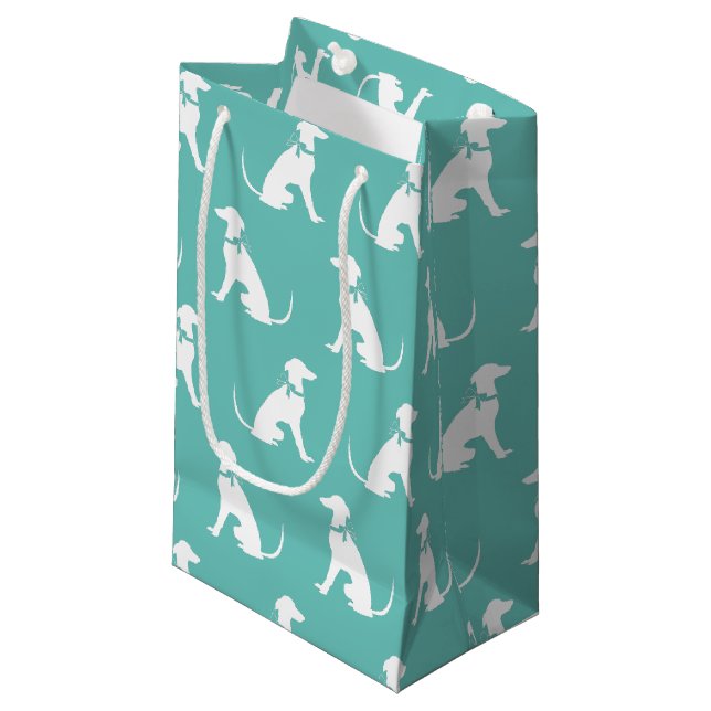 Sacola Para Presentes Pequena Greyhound Dog Puppy (Frente inclinada)