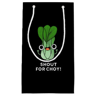 Sacola Para Presentes Pequena Grita por Choy Funny Veggie Bok Choy Dark BG