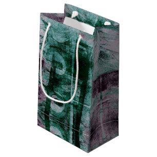 Sacola Para Presentes Pequena Grunge de Grafite pintado Moody Plum Purple Gree