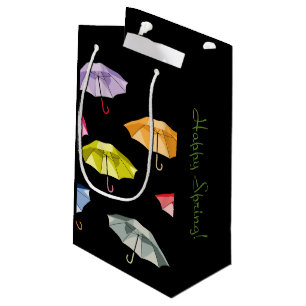 Sacola Para Presentes Pequena Guarda-chuvas do primavera