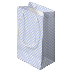 Sacola Para Presentes Pequena Guingão azul da xadrez do país bonito