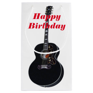 Sacola Para Presentes Pequena Guitar Birthday Gift Bag