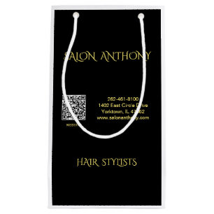 Sacola Para Presentes Pequena Hair Salon Dourado QR