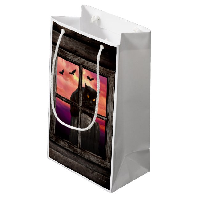 Sacola Para Presentes Pequena Halloween Cat (Verso inclinado)