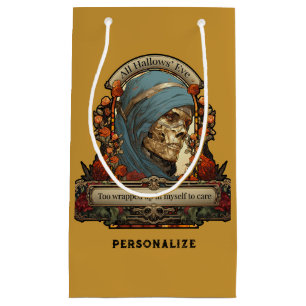 Sacola Para Presentes Pequena Halloween Mummy Skeleton Engraçado Citação Persona