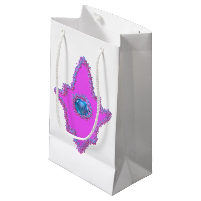 Sacola Para Presentes Pequena Hamsa cintilante de Eid (Frente inclinada)