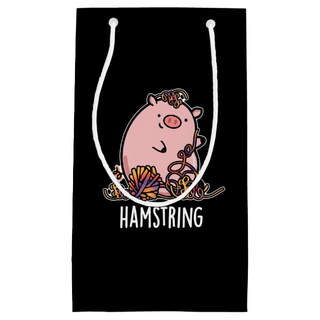 Sacola Para Presentes Pequena Hamstring Funny Pig Dark BG (Frente)