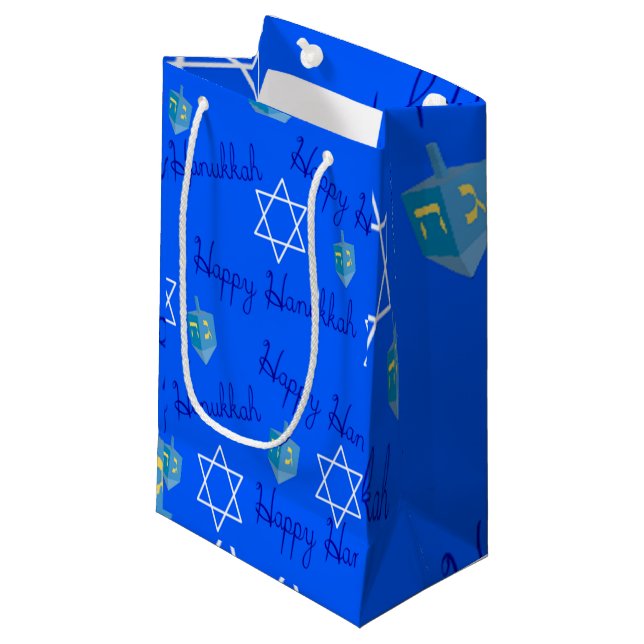 Sacola Para Presentes Pequena Hanukkah (Frente inclinada)