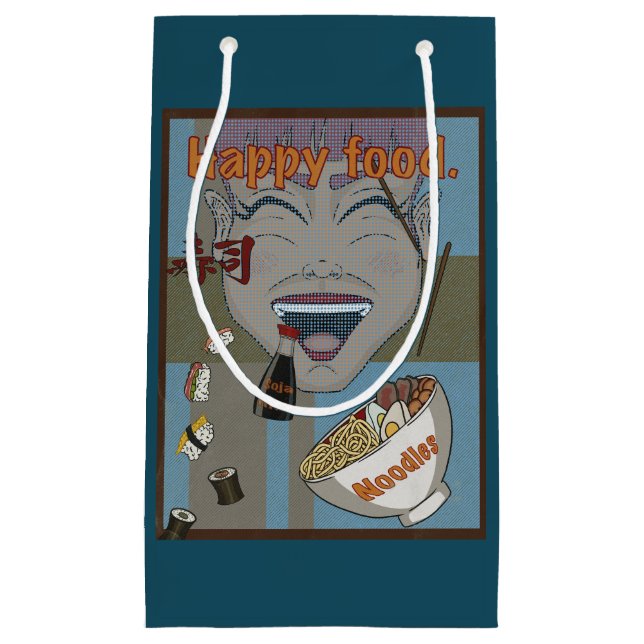 Sacola Para Presentes Pequena Happy food (Frente)