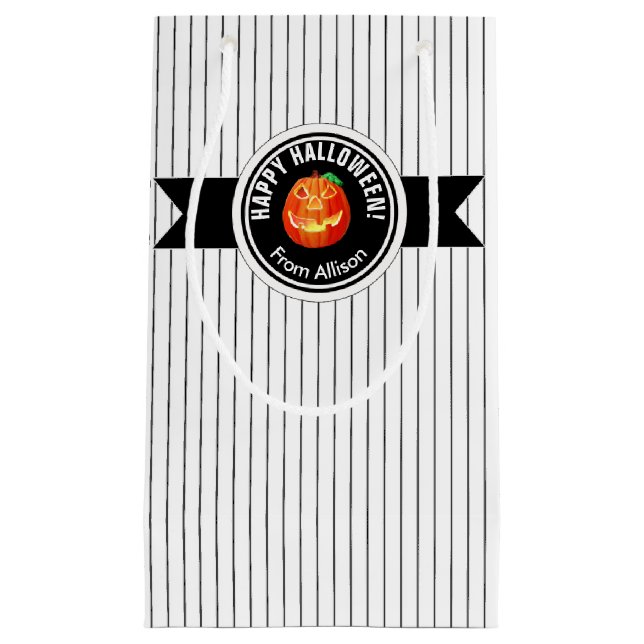 Sacola Para Presentes Pequena Happy Halloween Pumpkin ID212 (Frente)