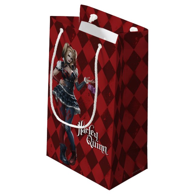 Sacola Para Presentes Pequena Harley Quinn Com Felpudo (Verso inclinado)