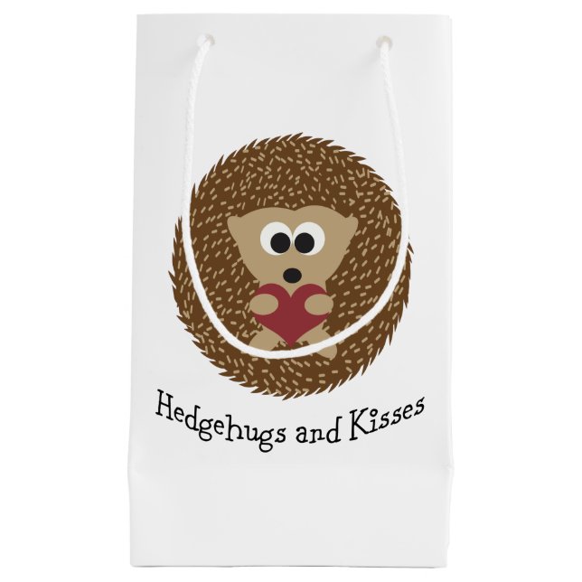 Sacola Para Presentes Pequena Hedgehugs e Kisses Hedgehog (Frente)